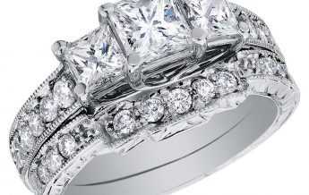 Vestuvinis, platininis žiedas su deimantais 5 karatai
